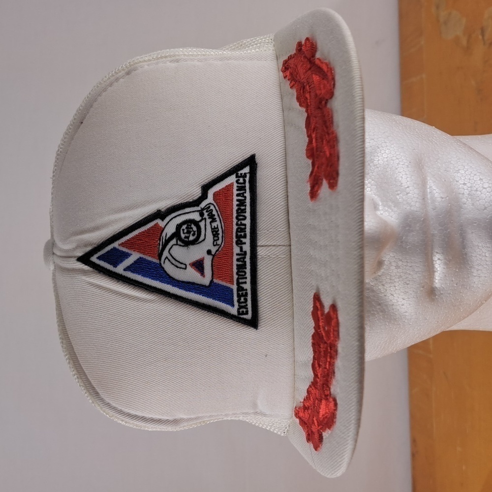 Vintage Foreman Mining embroidered red leaf brim mesh trucker snapback hat cap